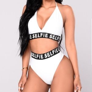 White High Waisted Swim Bikini NWT